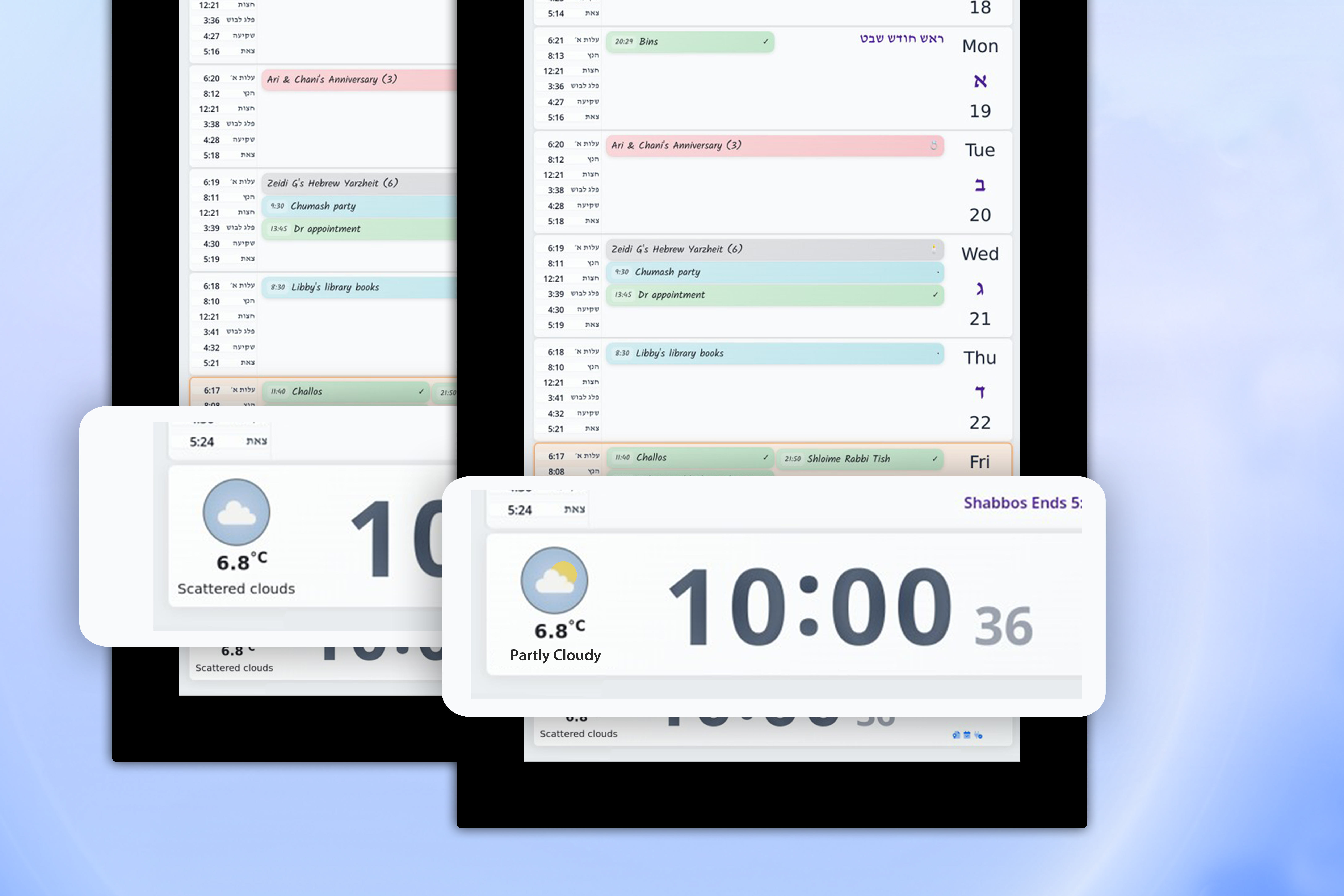 Weather and daily overview